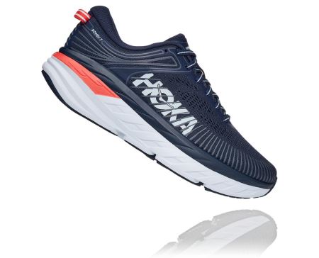 Hoka One One Bondi 7 - Adidasi Alergare Pe Drum Dama Negrii / Albastri | RO-ufFTFgD